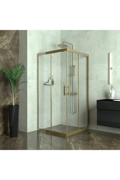 TEKNO DUŞ DUŞAKABİN TEKNE VE KÜVET SİSTEMLERİ BRONZE VEGA 6mm Şeffaf Cam Kare...