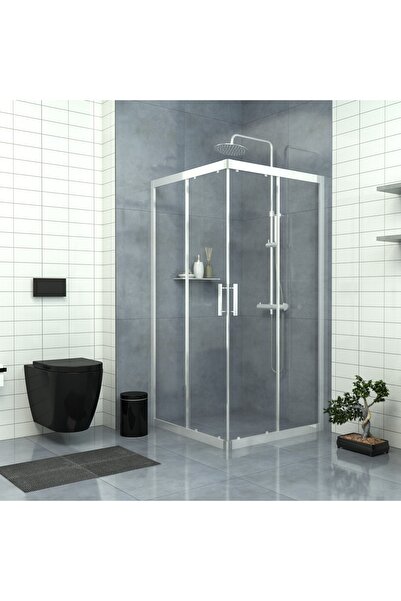 TEKNO DUŞ DUŞAKABİN TEKNE VE KÜVET SİSTEMLERİ SİLVER VEGA 6mm Şeffaf Cam Kare...