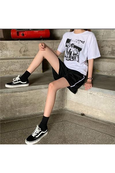 DENİKK Unisex σορτς με ριγέ φερμουάρ Y2k