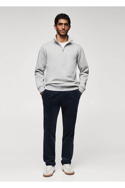 MANGO Man Baumwoll-Sweatshirt mit Reißverschlusskragen