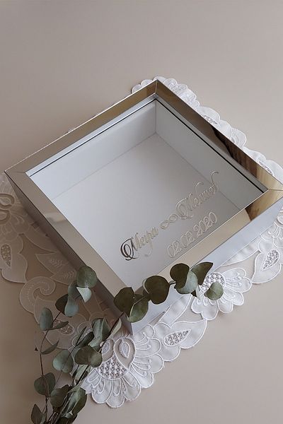 Verda Çerçeve 25x25 cm argintiu cadru de memorie adâncă - cadru de memorie adâncime de 6 cm cutie de trandafiri