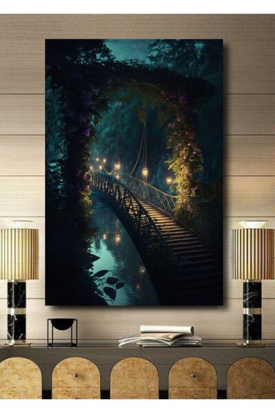 ALAMODECOR 3 Boyutlu Tropikal Doğa Manzara Temalı Kanvas Tablo