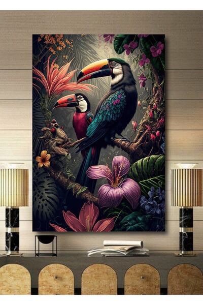 ALAMODECOR Tablou pe pânză cu tematică peisaj natural tropical 3D