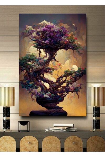 ALAMODECOR 3 Boyutlu Tropikal Doğa Manzara Temalı Kanvas Tablo