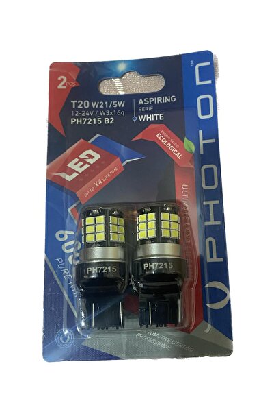 Photon T20 W21/5W 12V-24V LED 2 Lİ BLİSTER BEYAZ