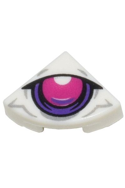 LEGO 1X1 Printed Tile Round Accessory - Purple Pink Eye, 2 Pieces
