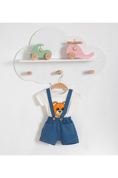 Bubito Baby Slopet Set with Bear Bear Image - Blue