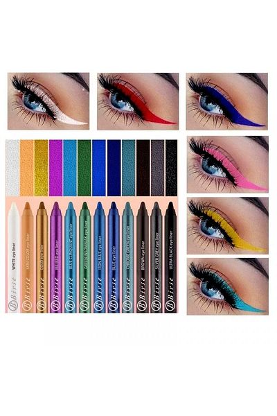 Mardinal Neon Colored Set of 12 Eye Liner Eyeliner