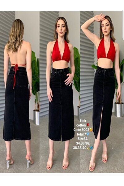 MİRVE BUTİK FUSTA JEAN NEGRA CU FALTA