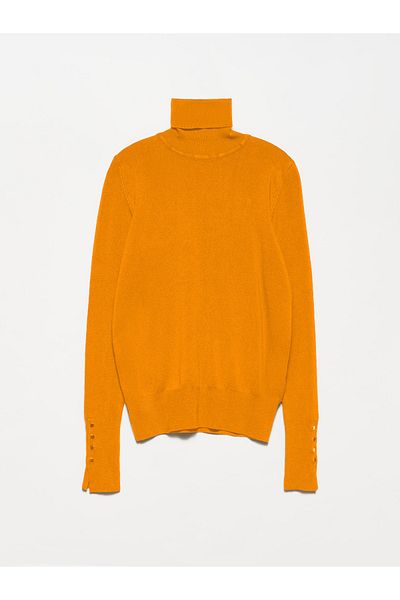 Dilvin 1268 Pulover cu mâneci cu gât roșu - Burnt Orange