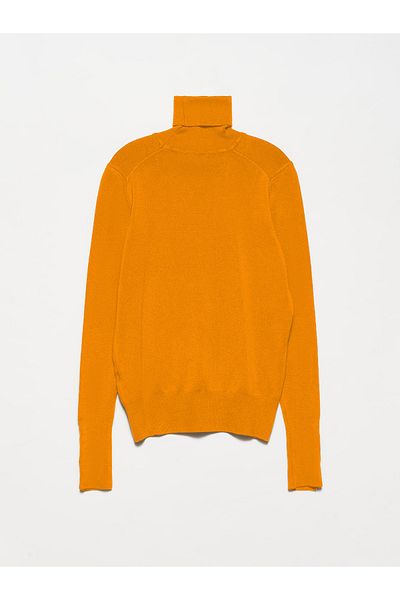Dilvin 1268 Pulover cu mâneci cu gât roșu - Burnt Orange