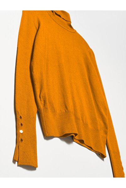 Dilvin 1268 Pulover cu mâneci cu gât roșu - Burnt Orange