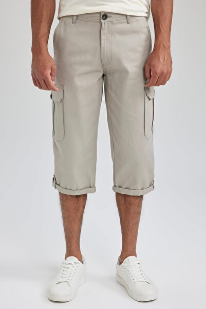 DeFacto Cargo Pocket Belt Detailed Capri Shorts X2095az23sm