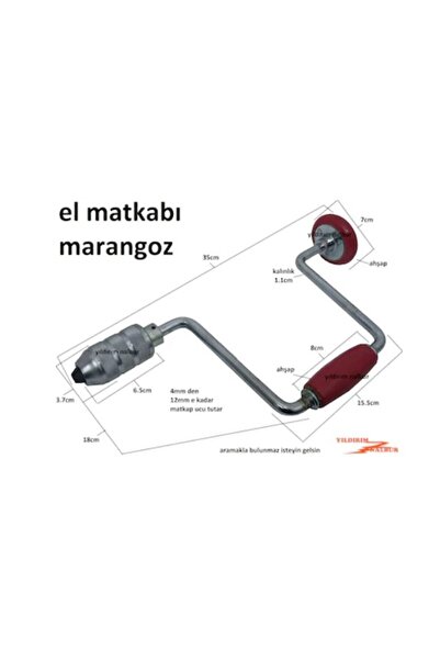 Macrostar Marangoz Manuel El Matkapı 4-12 Matkabı Aşhap Sap Elle Çevirmeli