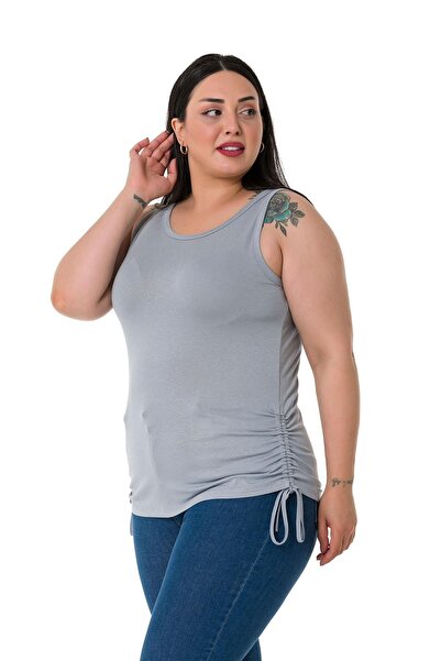 DISENTIS MODEST Large Size Thick Strap Viscose Light Gray Body with Tunnels on the Sides