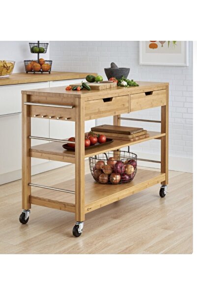 one design Masif Çam ve Ladin Konsol Mutfak Bangosu Kahve Masası