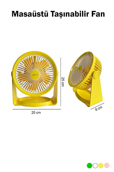 TECHNOMEN Mini Şarjlı Standlı Masa Üstü Vantilatörü Fanı Soğutucu vantilatör