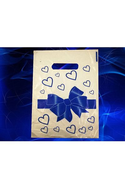 KENT Blue Bow Printed Hand-held Bag 20x30 Cm 100 Pieces