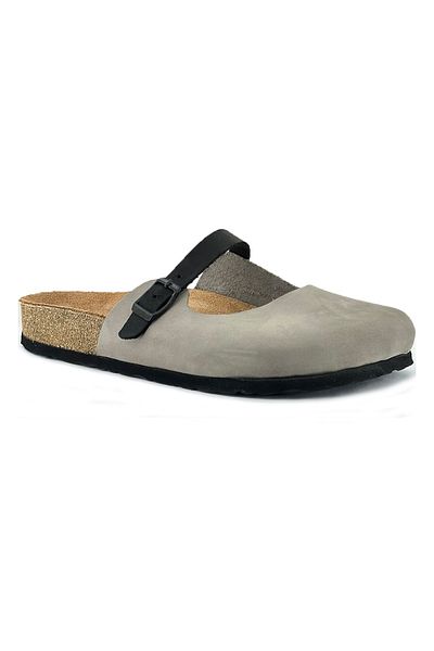 Uniqueqoop Sofia Genuine Leather Cork Sole Orthopedic Women's Slippers