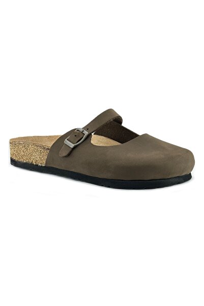 Uniqueqoop Sofia Genuine Leather Cork Sole Orthopedic Women's Slippers