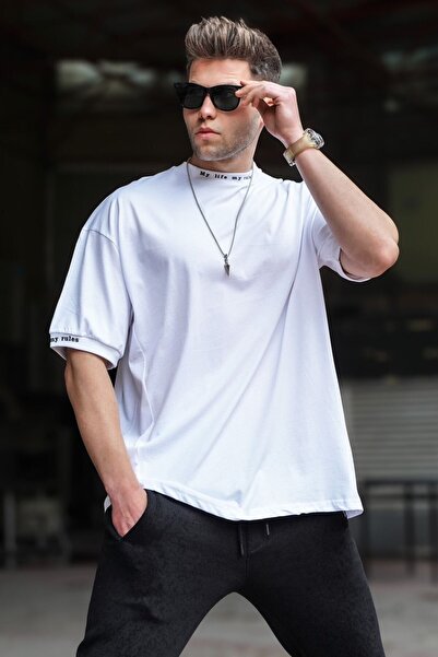 Madmext Λευκό μπλουζάκι Oversize 5803