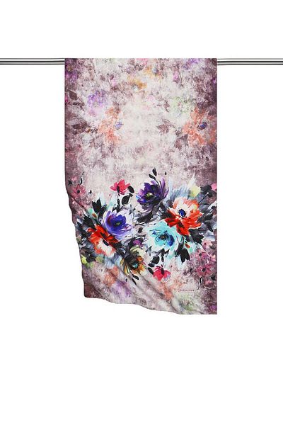 Bursa İpek Plum Flower Silky Scarf