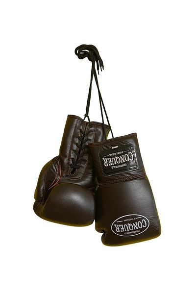 Conquer Dark Brownk Laced Edition Pro Fight Premium Leather Boxing Gloves