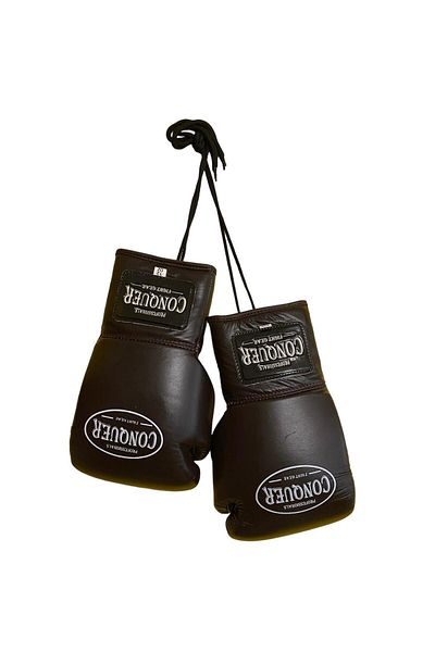 Conquer Dark Brownk Laced Edition Pro Fight Premium Leather Boxing Gloves