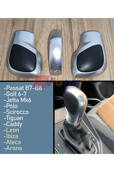 vagparts Seat Arona Dsg Gear Shift Knob Plated Trim Cover Leather Accessory