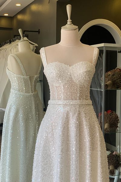Lenta Moda White Jewelled Midi Length Evening Dress and Evening Dress