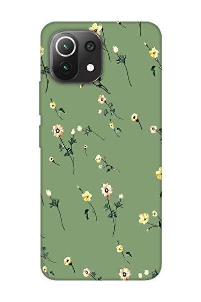 frondcase Xiaomi Mi 11 Lite Çiçekli Yeşil Telefon Kılıfı