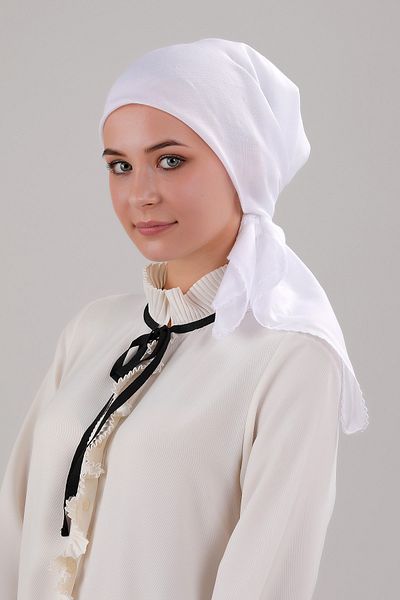 Melodi Scarf Women's Hijab Underwear Headscarf 100% Cotton White