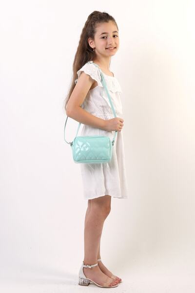 ICONE BAG Green ICONE Children's Shoulder Bag - Heart Quilted Detail