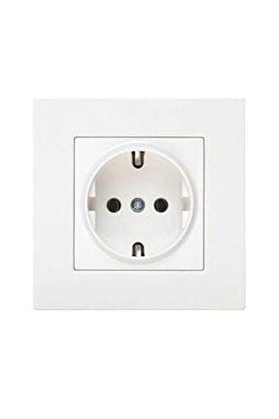 VİKO Karre/ Meridian Beyaz Sıva Altı Topraklı Priz (Çerçeveli)