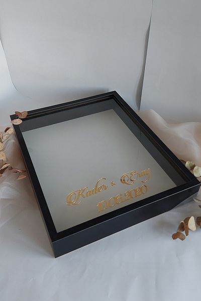 Verda Çerçeve 40x50 Cm Black Rose Memory Frame!Deep Frame Without LED!Rose Memory Frame - For Bridal Bouquets