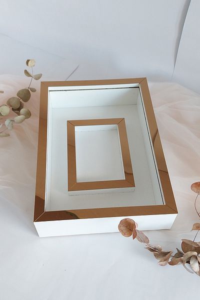Verda Çerçeve 25x35 Cm Bronz-alb Zona foto Model Design Rose Box Rama de memorie! Cadru model nou!