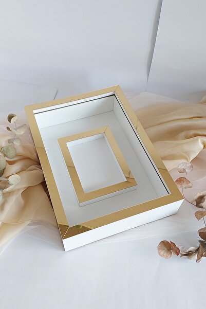 Verda Çerçeve 25x35 Cm Gold-white Photo Area Model Design Rose Box Memory Frame!New Model Frame!