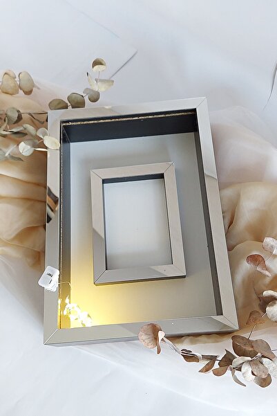 Verda Çerçeve Ledli 25x35 Cm Siyah-gümüş Fotoğraf Alanlı Model Tasarım Gül Ku...