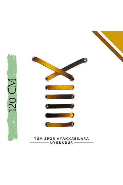MAG 120cm Black - Yellow - Mustard Color Gradient Sports Shoelace