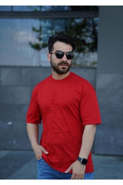 FATELLA MEN'S COMFORTABLE FIT SHORT SLEEVE BASIC CREW COLLAR OVERSIZE T-SHIRT