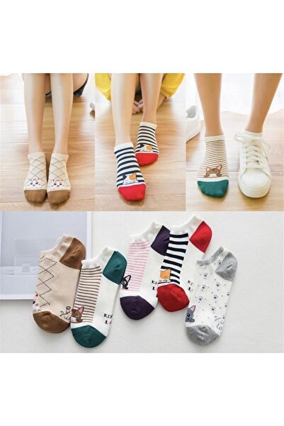 footmania 5 чифта разноцветни дамски ботуши с шарени сладки чорапи