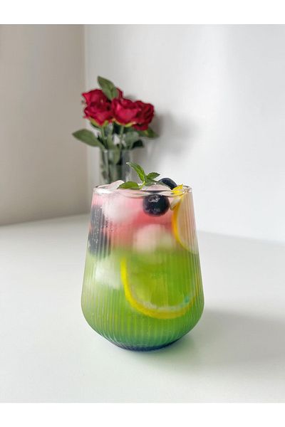 KÜÇÜK EW Heat Resistant Borosilicate Short Oval Origami Shaped Glass | Coffee Presentation And Cocktail Glass - 300ml