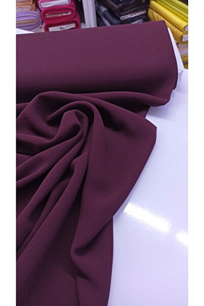 Bursa Kumaş Bordo Renk Dökümlü Kumlu Krep Kumaş