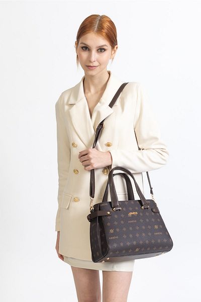 Armine 172 Printed Women's Handbag, Shoulder Bag Brown Printed