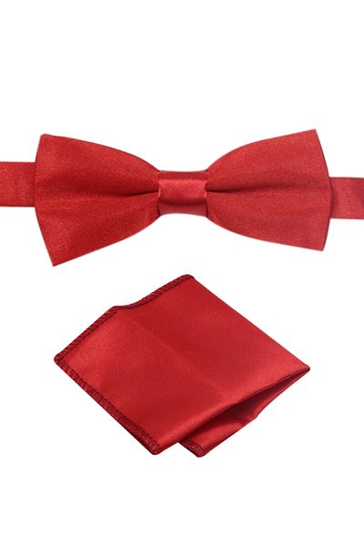 SIRRI Boy's Satin Bow Tie Handkerchief Set Single Size Age 3-14