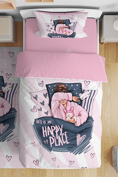 EVPANYA مجموعة مفروشات أطفال مفردة منقوشة من Happy Place