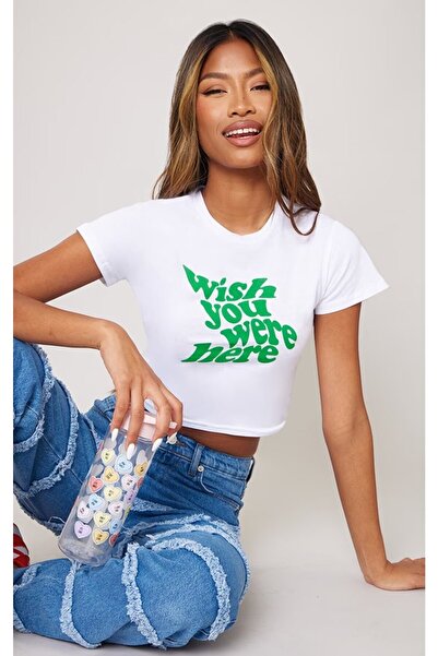 Jose Clothing Γυναικεία λευκή εμπριμέ κοντομάνικη μπλούζα