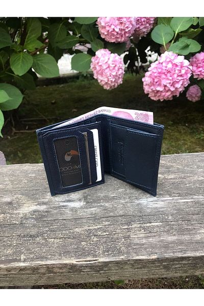 Dodo4men Ανδρικό πορτοφόλι από γνήσιο δέρμα Navy Blue (10 X 8,5)