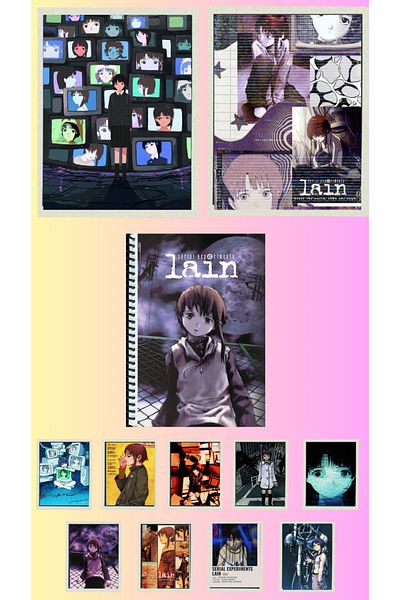 animeandyourworld Serial experiments lain Poster A3, 2 notebooks A4 1 piece, photocard 9 pieces