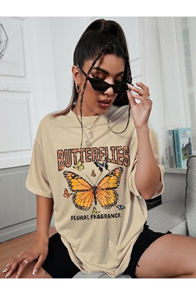 GALASHOP تي شيرت نسائي على شكل فراشة Mod82